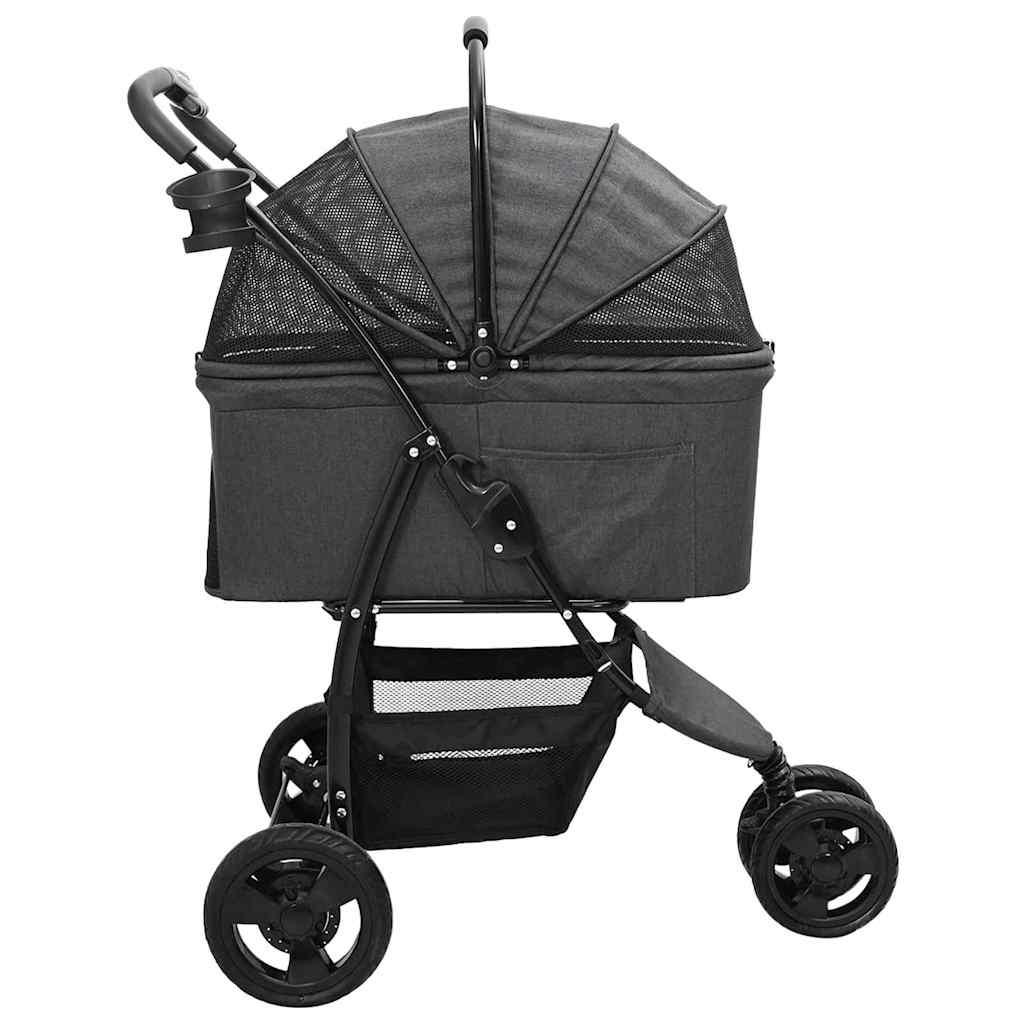 Folding Pet Stroller Black 78 x 54 x 101 cm Polyester