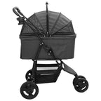 Folding Pet Stroller Black 78 x 54 x 101 cm Polyester
