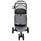 Folding Pet Stroller Adjustable Grey 78 x 54 x 101 cm Polyester