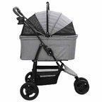 Folding Pet Stroller Adjustable Grey 78 x 54 x 101 cm Polyester