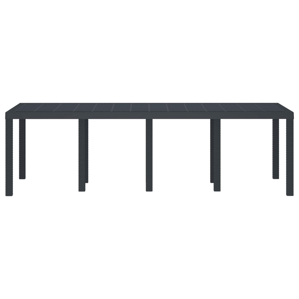 Garden Table Anthracite 250 x 100 x 73 cm Poly Rattan