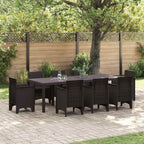 Garden Table Brown 250 x 100 x 73 cm Poly Rattan