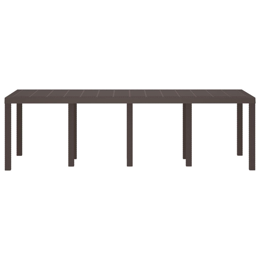 Garden Table Brown 250 x 100 x 73 cm Poly Rattan