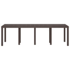 Garden Table Brown 250 x 100 x 73 cm Poly Rattan