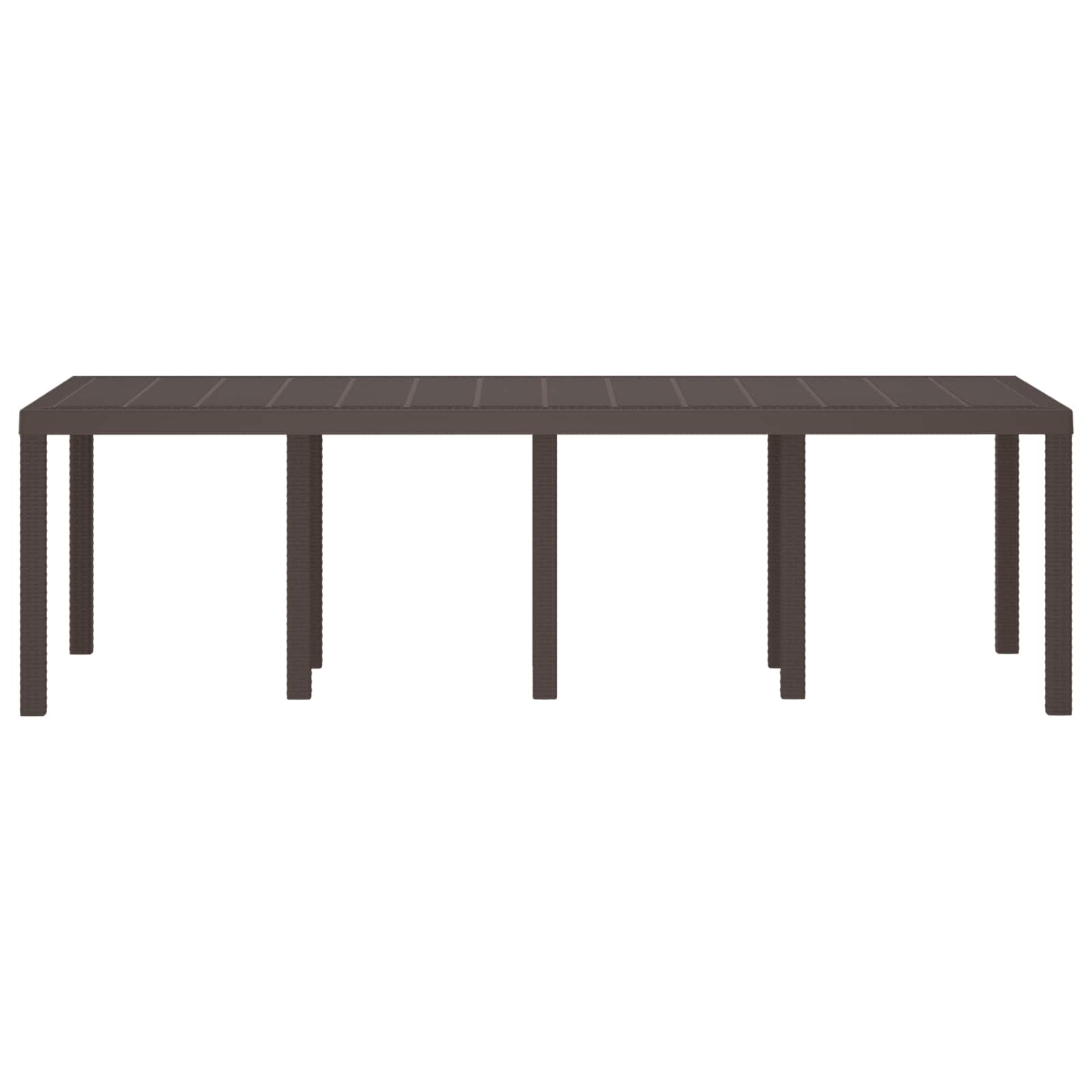 Garden Table Brown 250 x 100 x 73 cm Poly Rattan