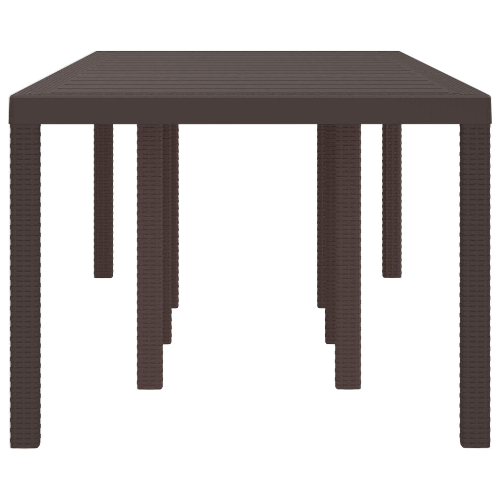 Garden Table Brown 250 x 100 x 73 cm Poly Rattan