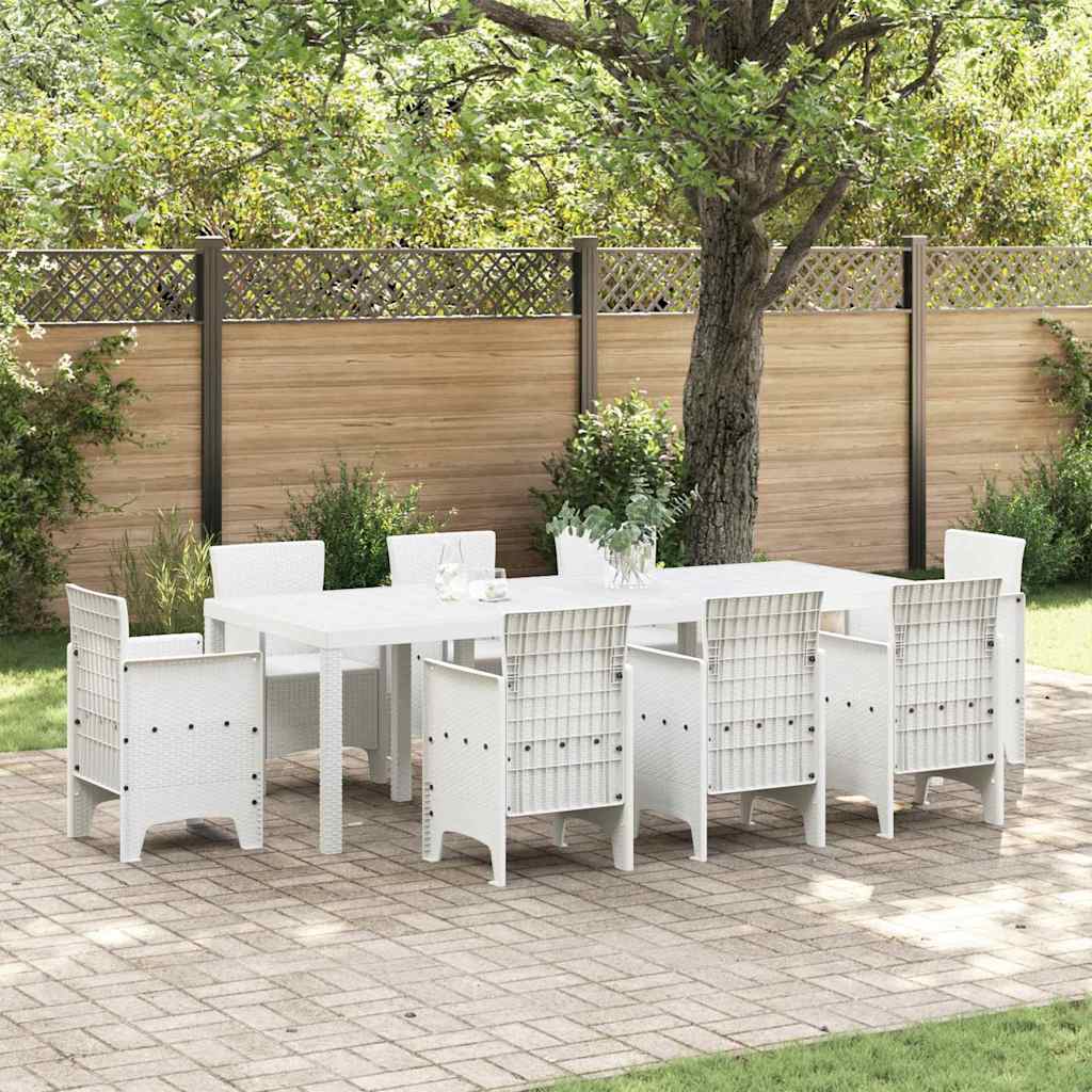Garden Table White 250 x 100 x 73 cm Poly Rattan