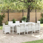 Garden Table White 250 x 100 x 73 cm Poly Rattan