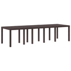Garden Table Brown 300 x 100 x 73 cm Poly Rattan