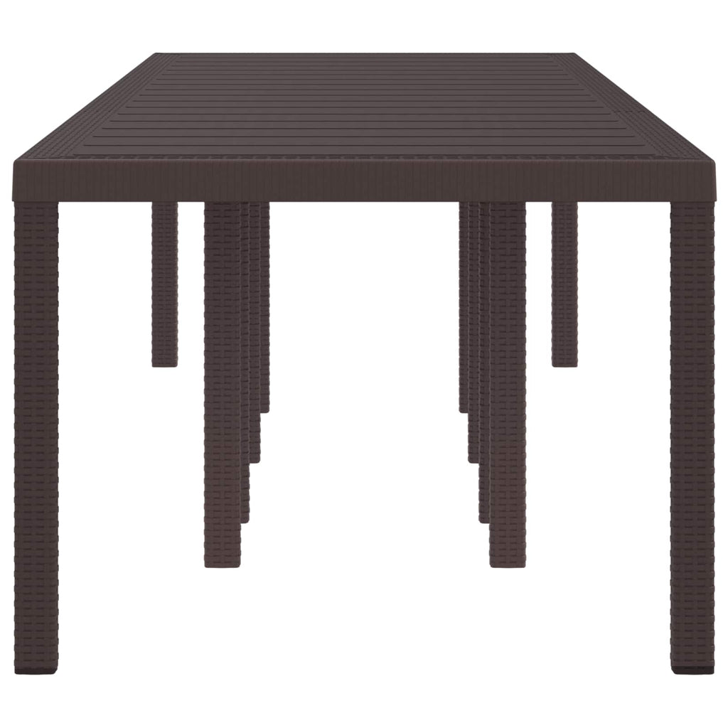 Garden Table Brown 300 x 100 x 73 cm Poly Rattan