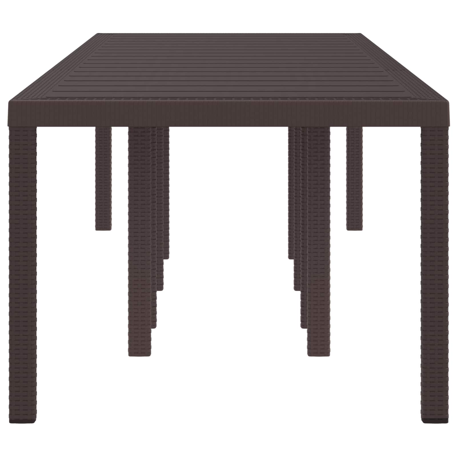Garden Table Brown 300 x 100 x 73 cm Poly Rattan
