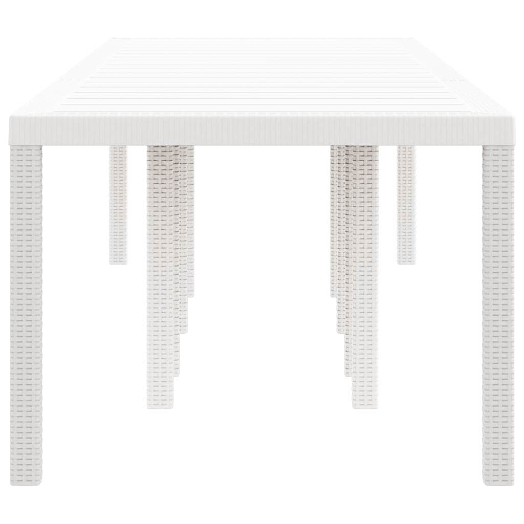 Garden Table White 300 x 100 x 73 cm Poly Rattan