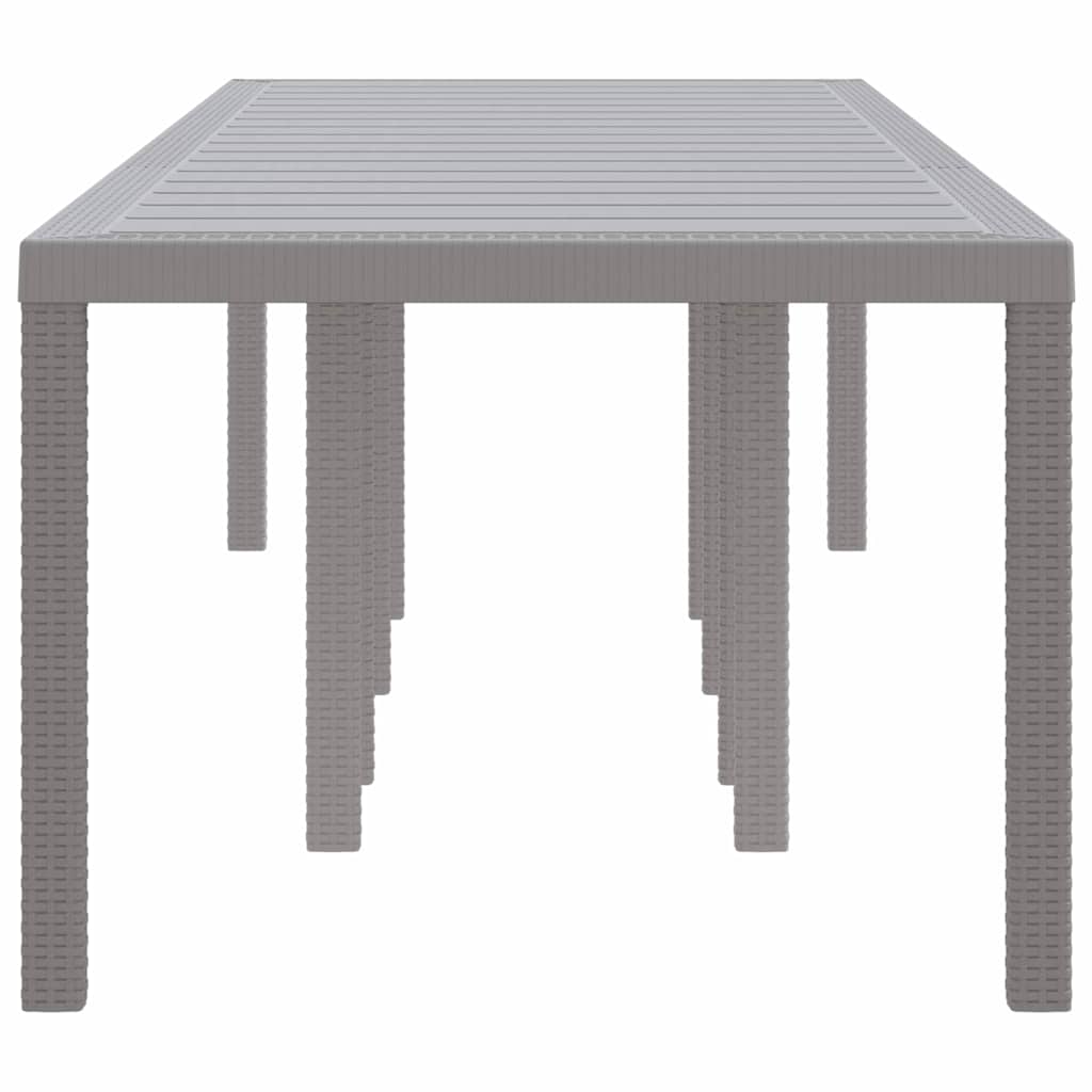 Garden Table Light Grey 300 x 100 x 73 cm Poly Rattan