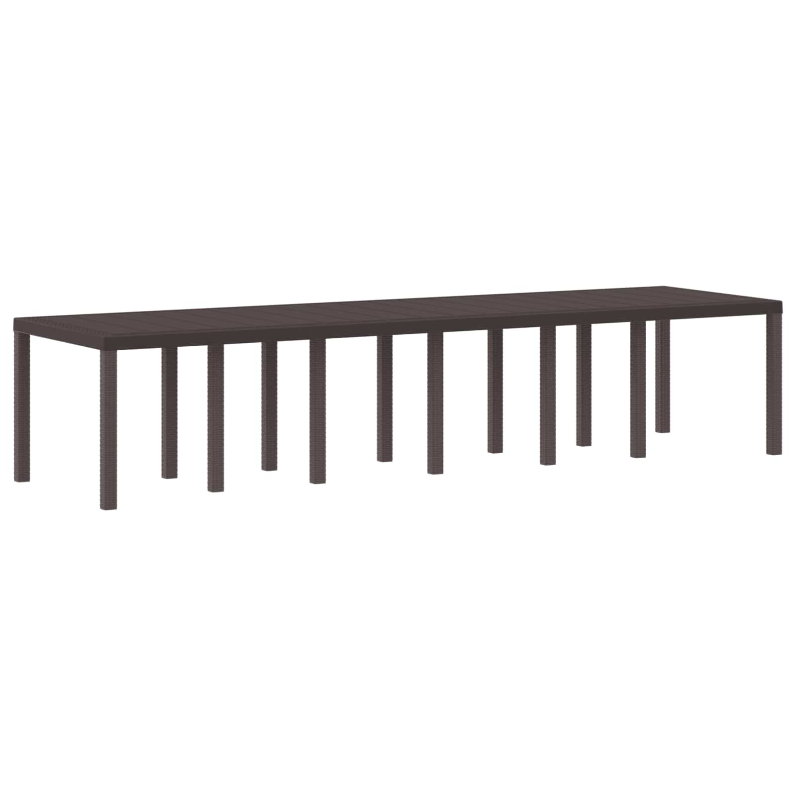 Garden Dining Table Brown 350 x 100 x 73 cm Poly Rattan