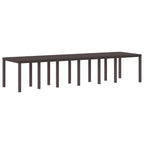 Garden Dining Table Brown 350 x 100 x 73 cm Poly Rattan