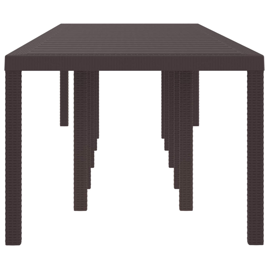 Garden Dining Table Brown 350 x 100 x 73 cm Poly Rattan