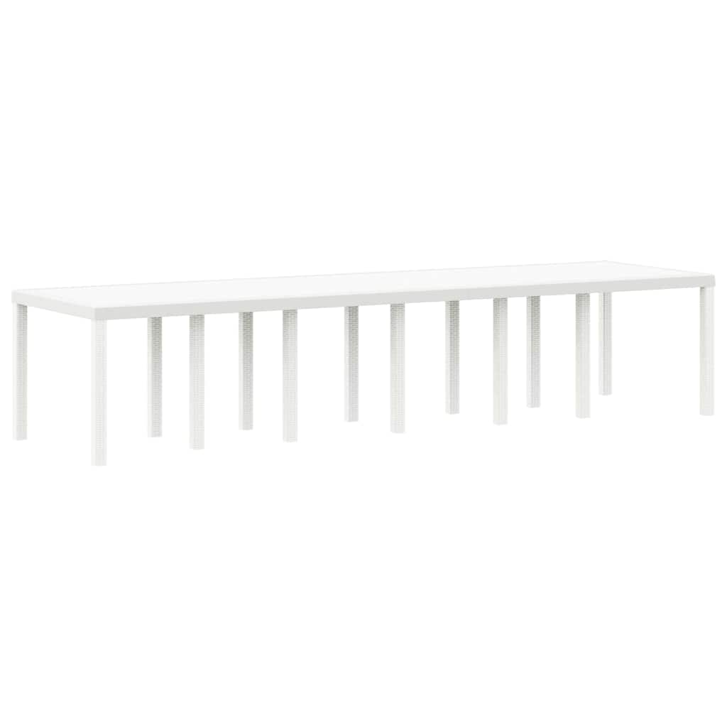 Garden Table White 350 x 100 x 74 cm Poly Rattan