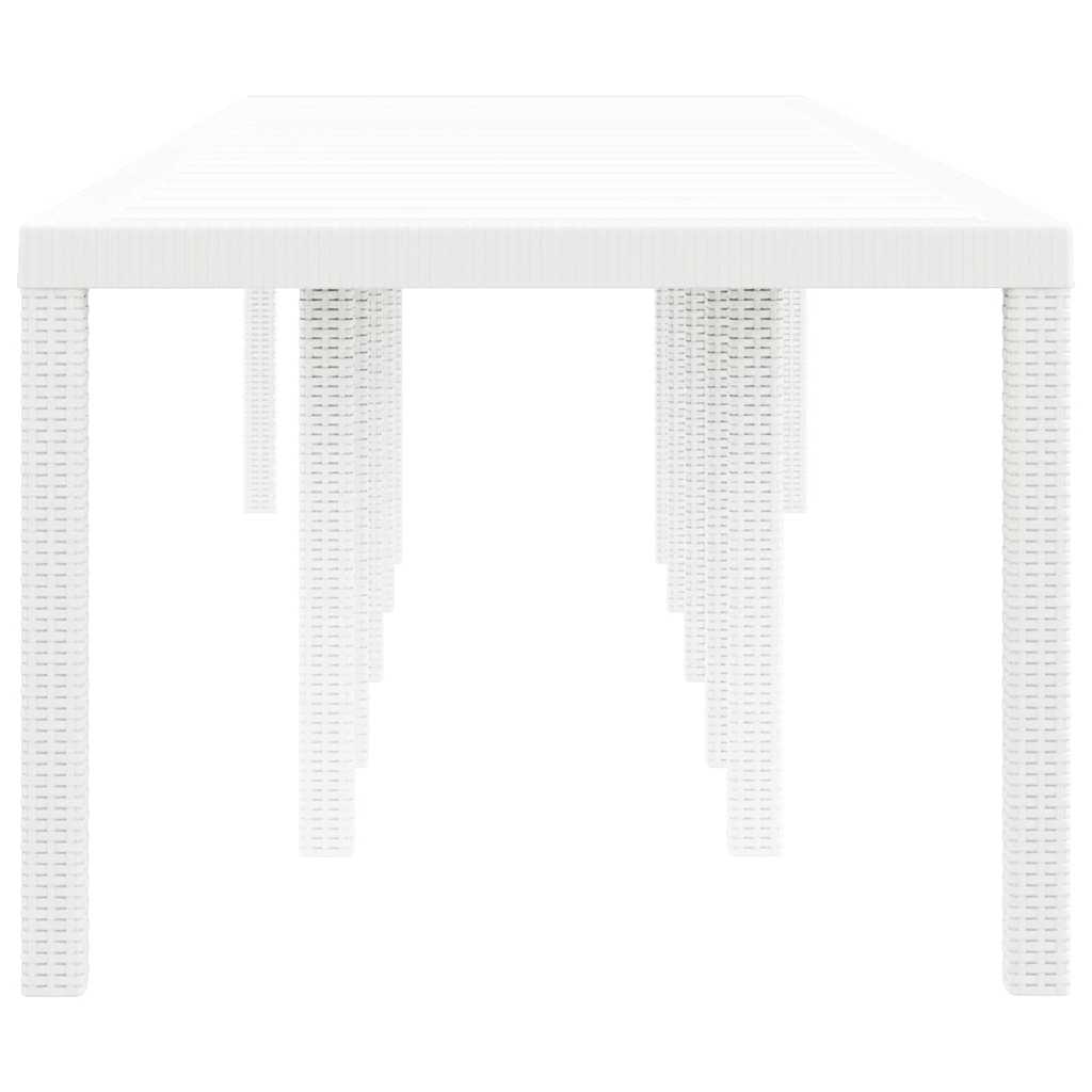 Garden Table White 350 x 100 x 74 cm Poly Rattan