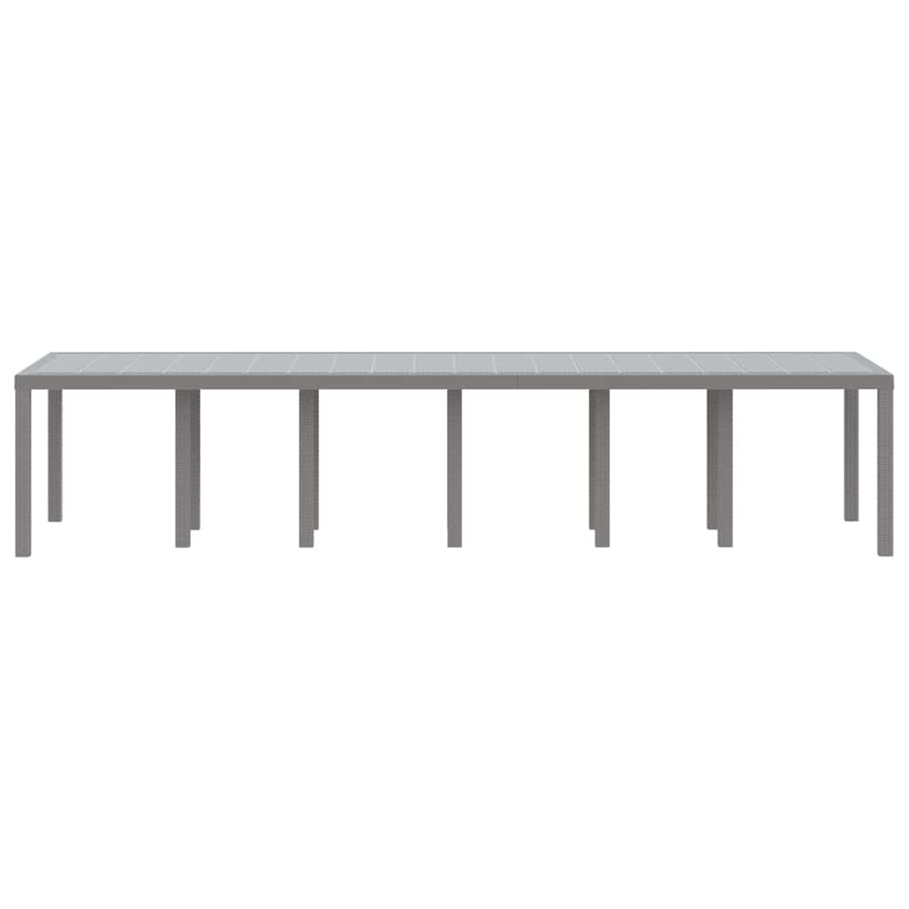 Garden Table Light Grey 350 x 100 x 74 cm Poly Rattan