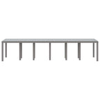 Garden Table Light Grey 350 x 100 x 74 cm Poly Rattan