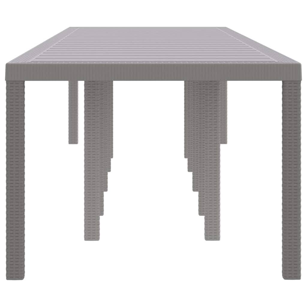 Garden Table Light Grey 350 x 100 x 74 cm Poly Rattan