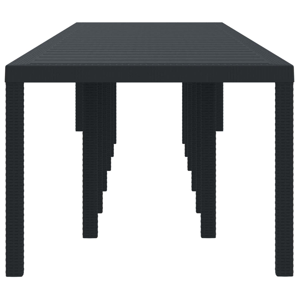 Garden Table Anthracite 400 x 100 x 73 cm Poly Rattan