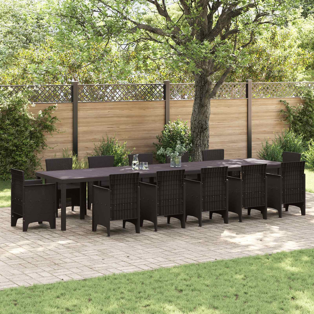 Garden Table Brown 400 x 100 x 73 cm Poly Rattan