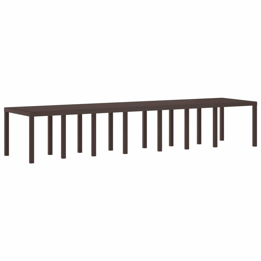 Garden Table Brown 400 x 100 x 73 cm Poly Rattan