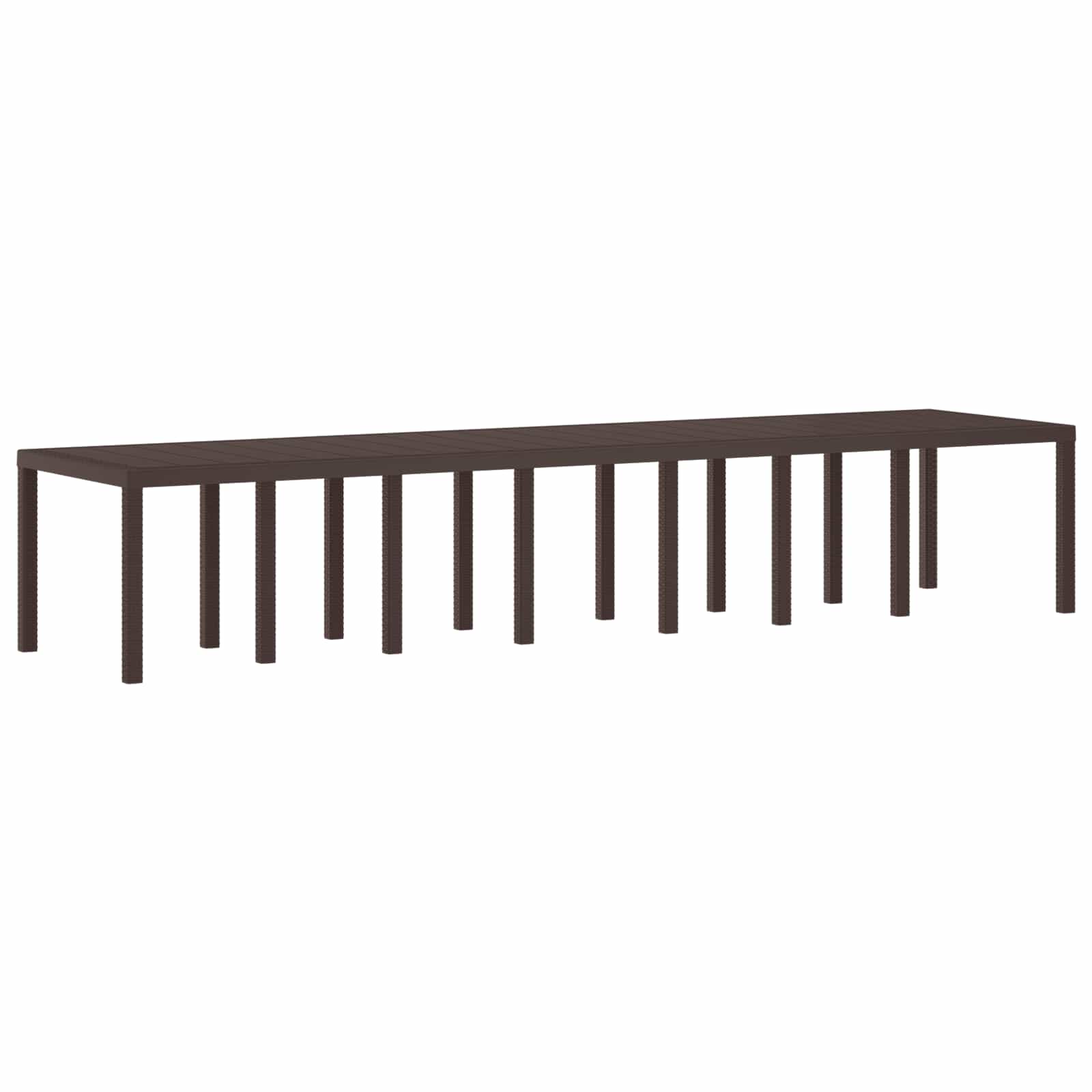 Garden Table Brown 400 x 100 x 73 cm Poly Rattan