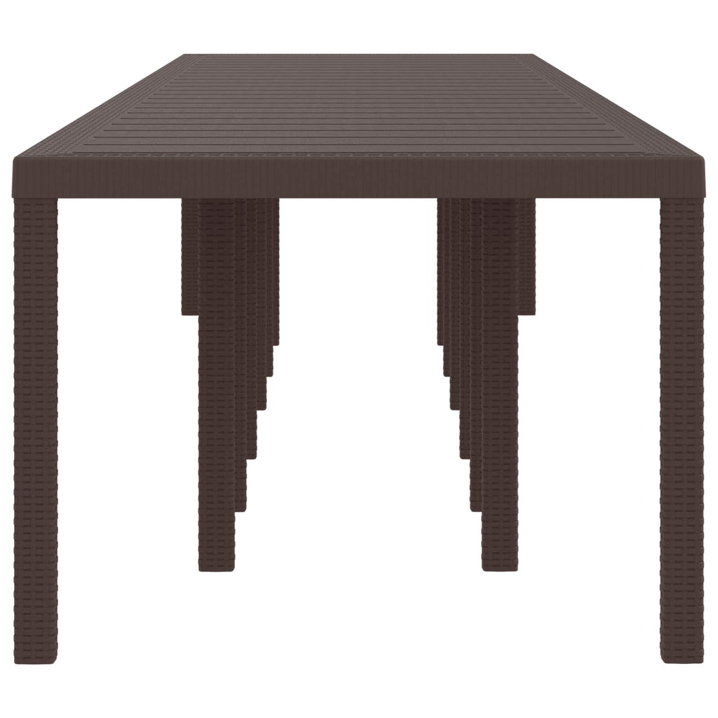 Garden Table Brown 400 x 100 x 73 cm Poly Rattan