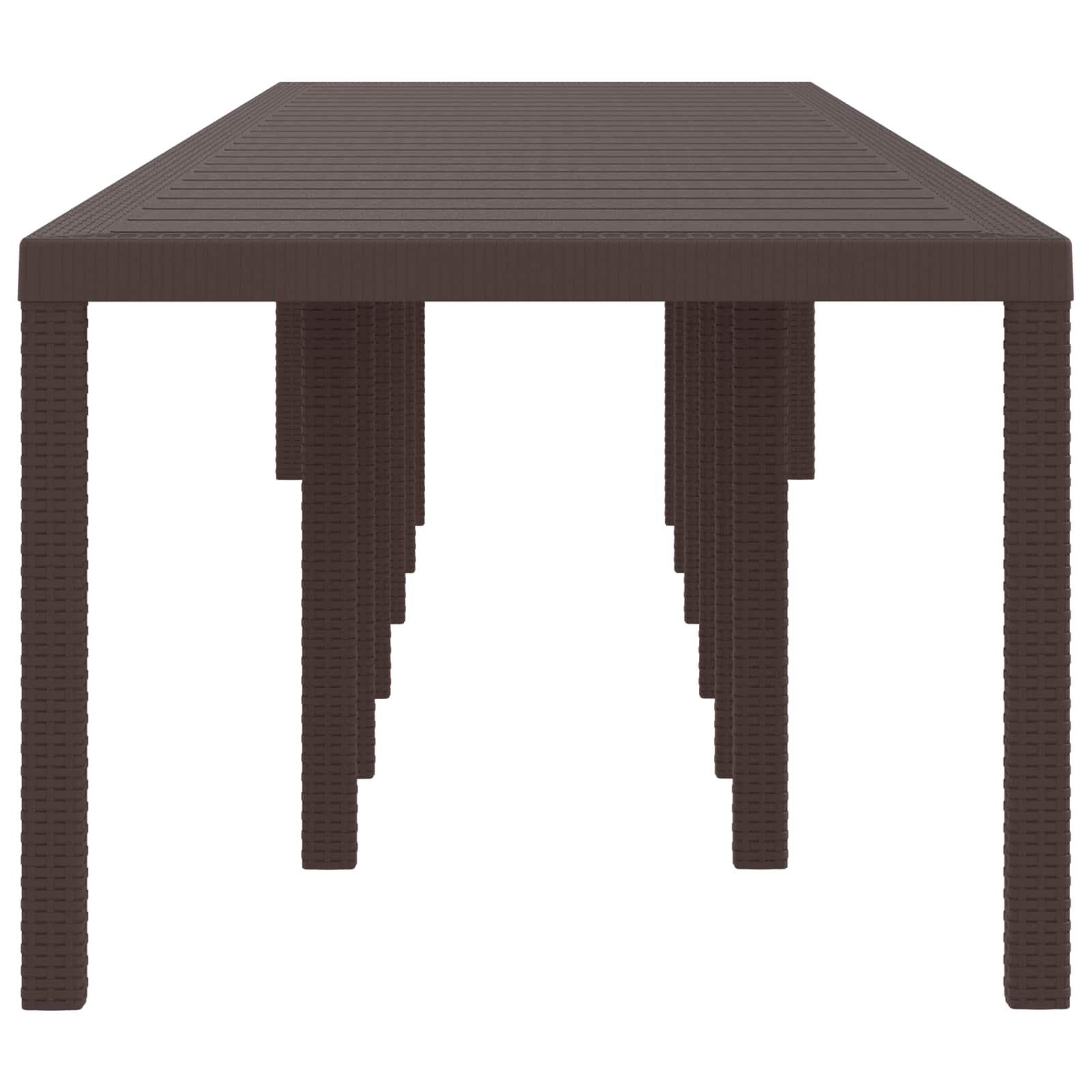 Garden Table Brown 400 x 100 x 73 cm Poly Rattan