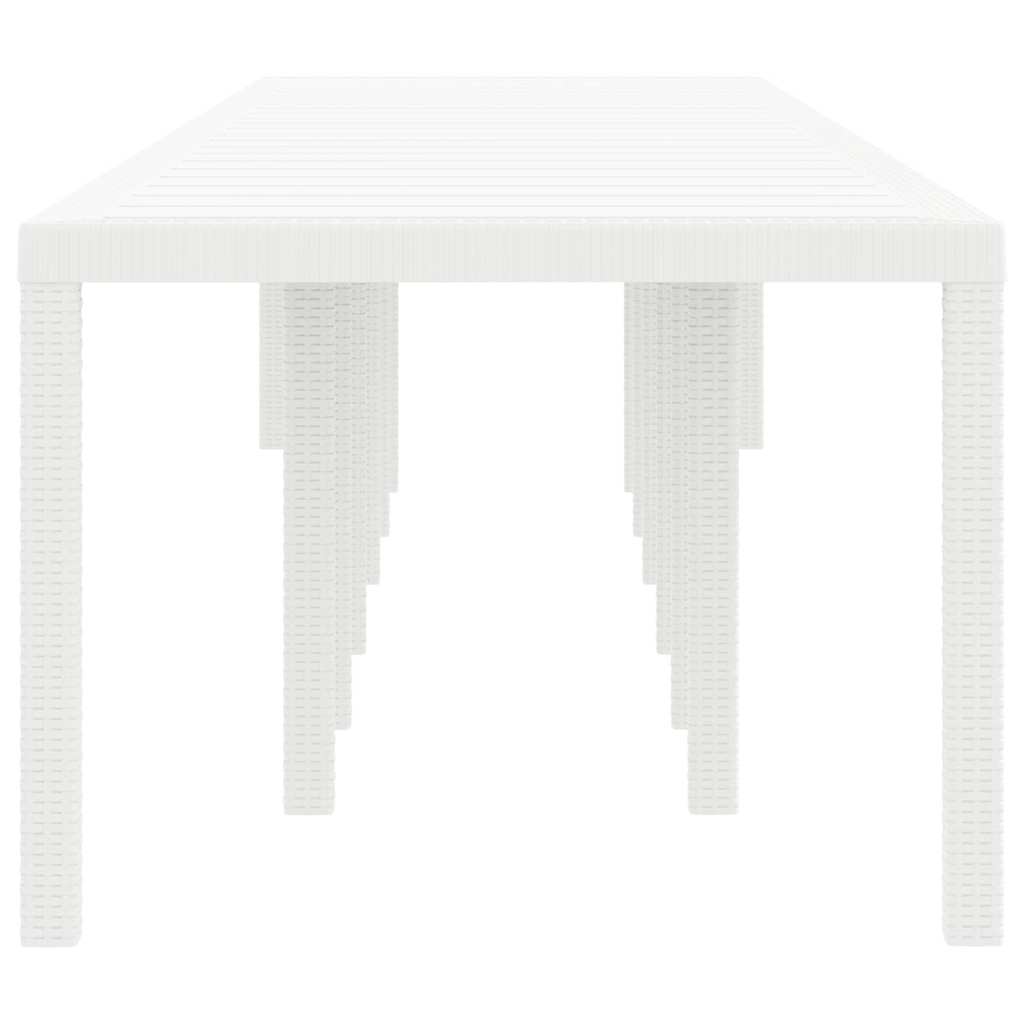 Garden Table White 400 x 100 x 73 cm Poly Rattan