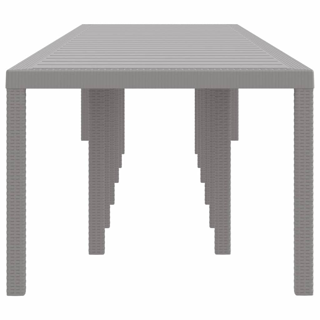 Garden Table Light Grey 400 x 100 x 73 cm Poly Rattan