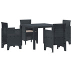 Garden Dining Set 5 pcs Anthracite Polypropylene