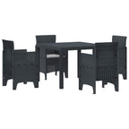Garden Dining Set 5 pcs Anthracite Polypropylene