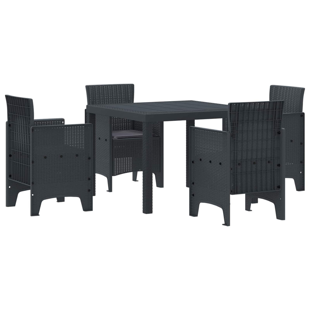 Garden Dining Set 5 pcs Anthracite Polypropylene