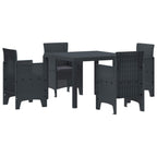 Garden Dining Set 5 pcs Anthracite Polypropylene