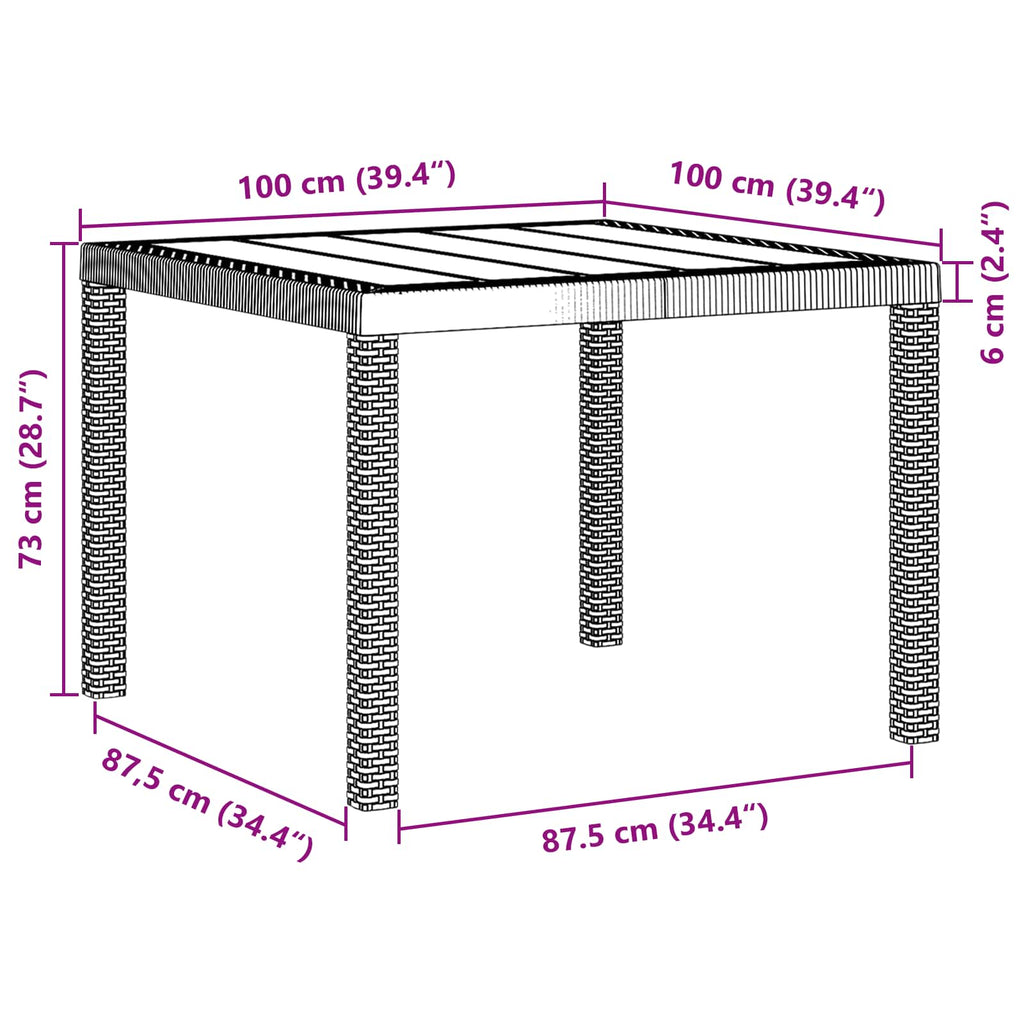 Garden Dining Set 5 pcs Brown Polypropylene