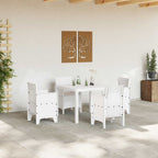 Garden Dining Set 5 pcs White Polypropylene