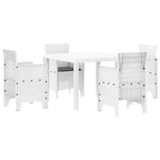 Garden Dining Set 5 pcs White Polypropylene