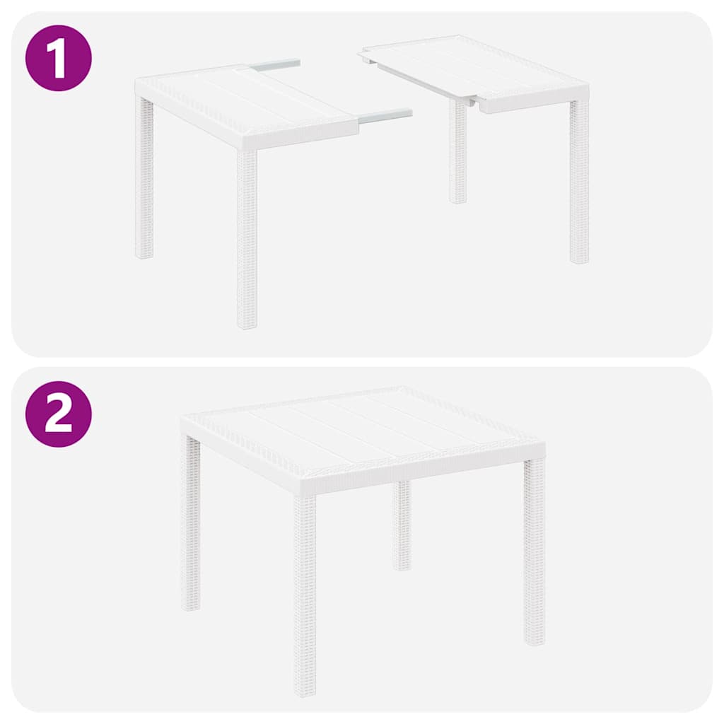 Garden Dining Set 5 pcs White Polypropylene