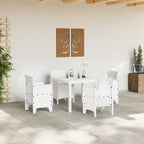 Garden Dining Set 5 pcs White Polypropylene