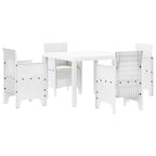 Garden Dining Set 5 pcs White Polypropylene