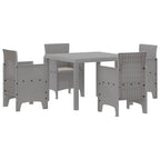 Garden Dining Set 5 pcs Light Grey Polypropylene