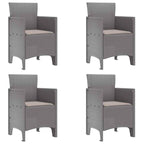 Garden Dining Set 5 pcs Light Grey Polypropylene