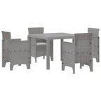 Garden Dining Set 5 pcs Light Grey Polypropylene