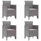 Garden Dining Set 5 pcs Light Grey Polypropylene