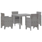 Garden Dining Set 5 pcs Light Grey Polypropylene
