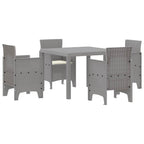 Garden Dining Set 5 pcs Light Grey Polypropylene
