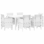 Garden Dining Set 7 pcs White Polt rattan